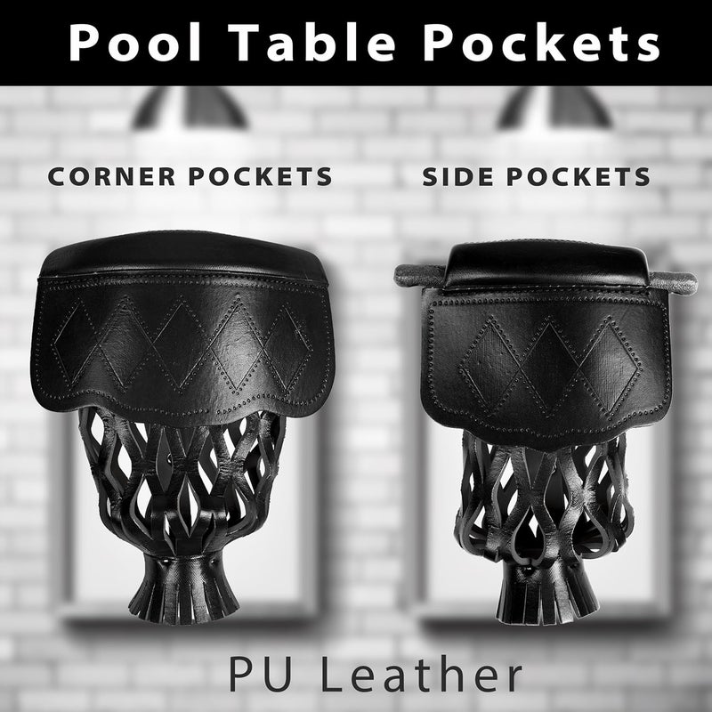 Collapsar Pool Table Pockets - Leatherette Billiard Set of 6 Replacement Accessories - Image 2